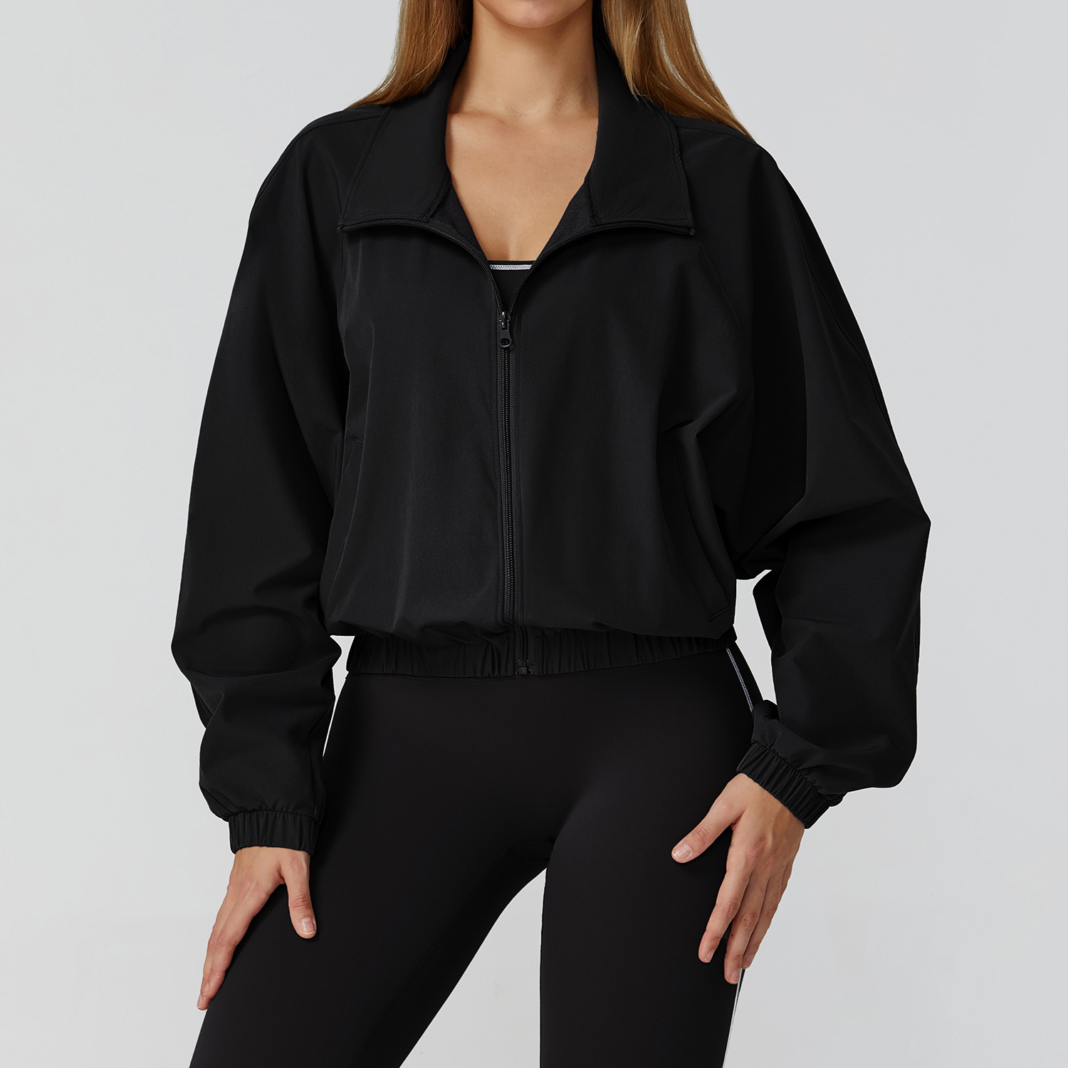 Eco Friendly Yoga Wear Quick Dry Yoga Jacket Full Zip Long Sleeve Active Top Wholesale Gym Workout Clothes for Women Custom Logo