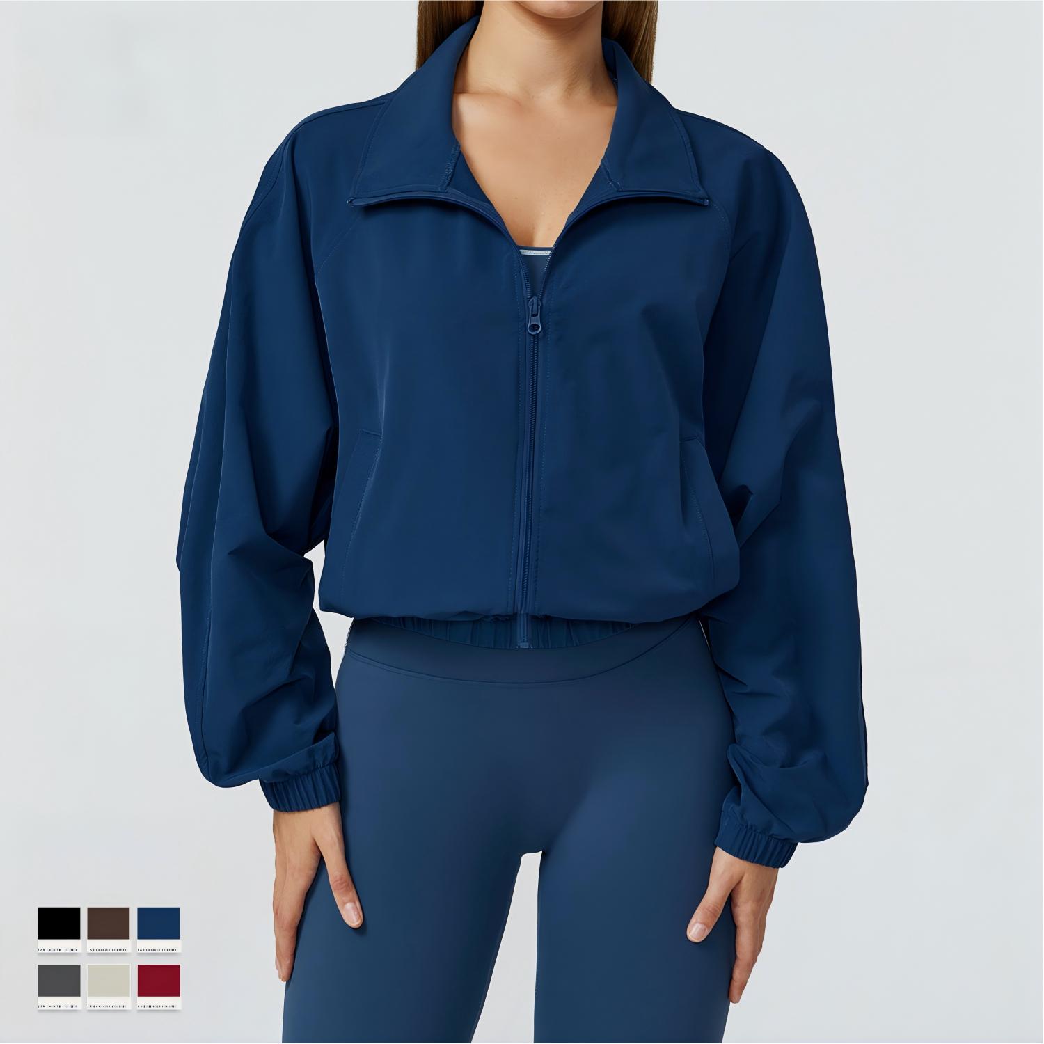 Eco Friendly Yoga Wear Quick Dry Yoga Jacket Full Zip Long Sleeve Active Top Wholesale Gym Workout Clothes for Women Custom Logo
