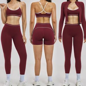 Wholesale Outdoor Women's Yoga Sets 4-Piece Fitness Jacket Workout Activewear