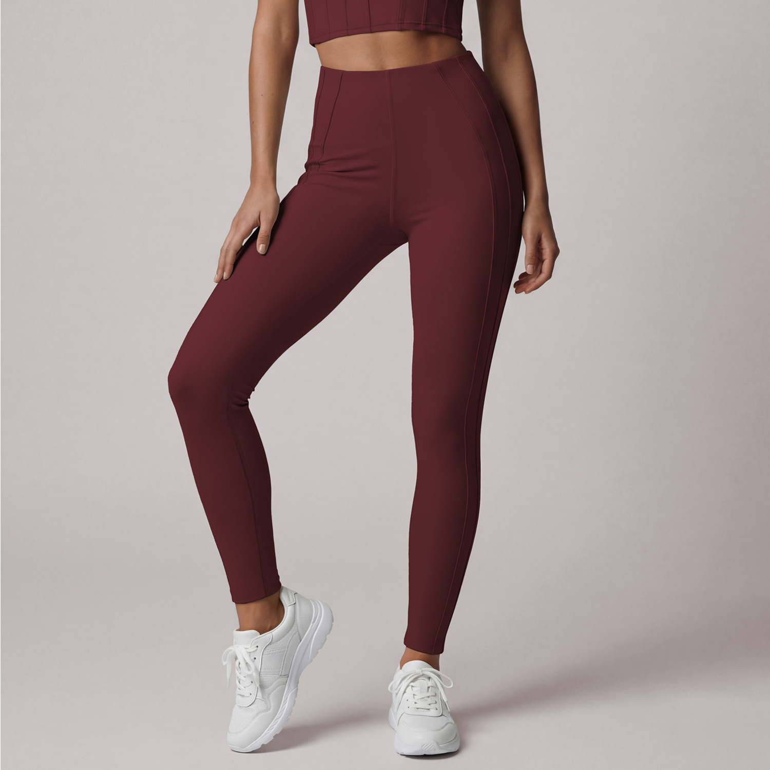 Wholesale Supplier Women High Waist Seam Stitch Yoga Leggings Naked Feel Butt Lifting Tight Fitness Pants for Gym Running