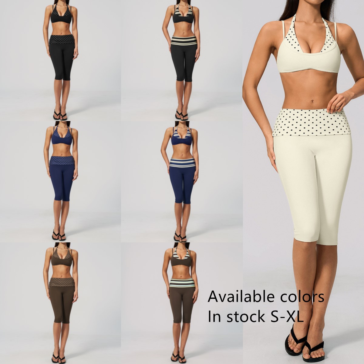 Custom Fitness Yoga Sports Wear Halter Top And Fold Over Bottoms Gym Clothes Workout Set For Women Outfits Ropa Deportiva Mujer