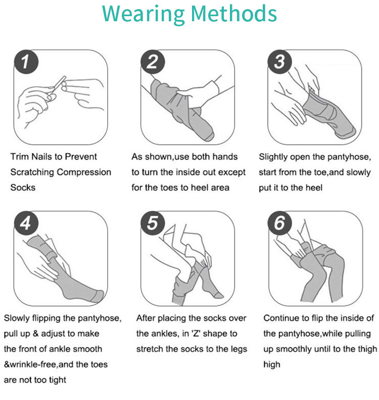 Mild Compression Seamless Pantyhose for Swelling Varicose Veins Nylon and Spandex Open Toe Pantyhose / Tights Black, Beige