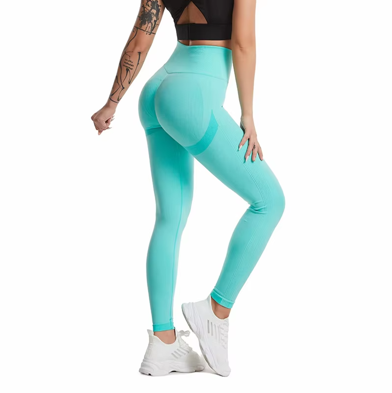 Wholesale High Quality Custom Logo Fitness Gym Tights No Front Line Seamless Soft High Waist Yoga Pants Leggings Women