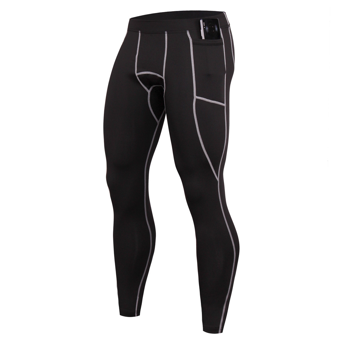 Private Label Men Gym Sport Wear Tights Workout Winter Fitness Running Pants Compression Quick Dry Leggings