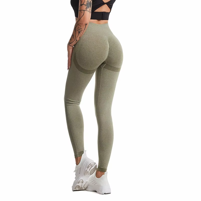 Wholesale High Quality Custom Logo Fitness Gym Tights No Front Line Seamless Soft High Waist Yoga Pants Leggings Women