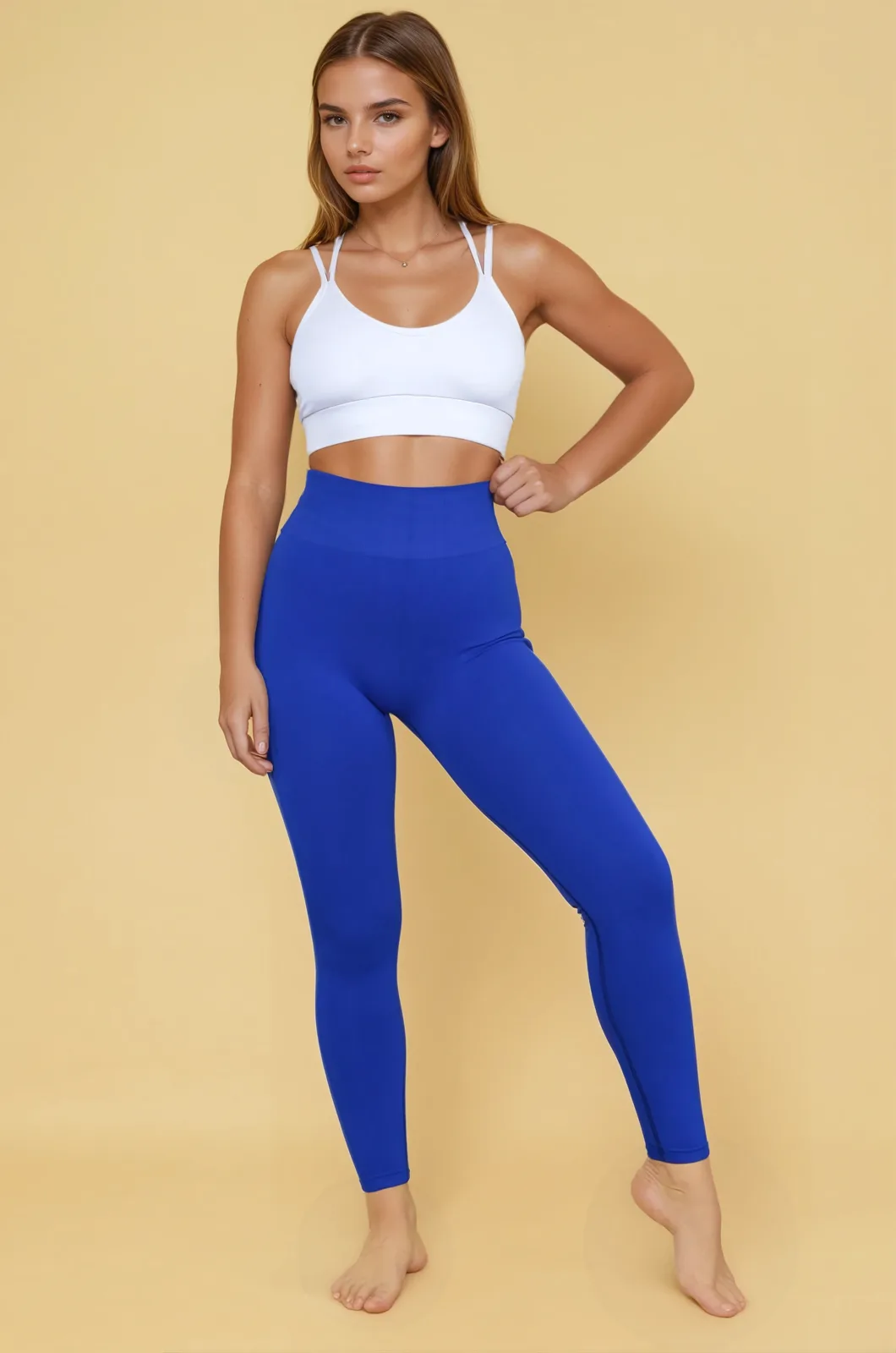 Cobalt blue athletic seamless set reference