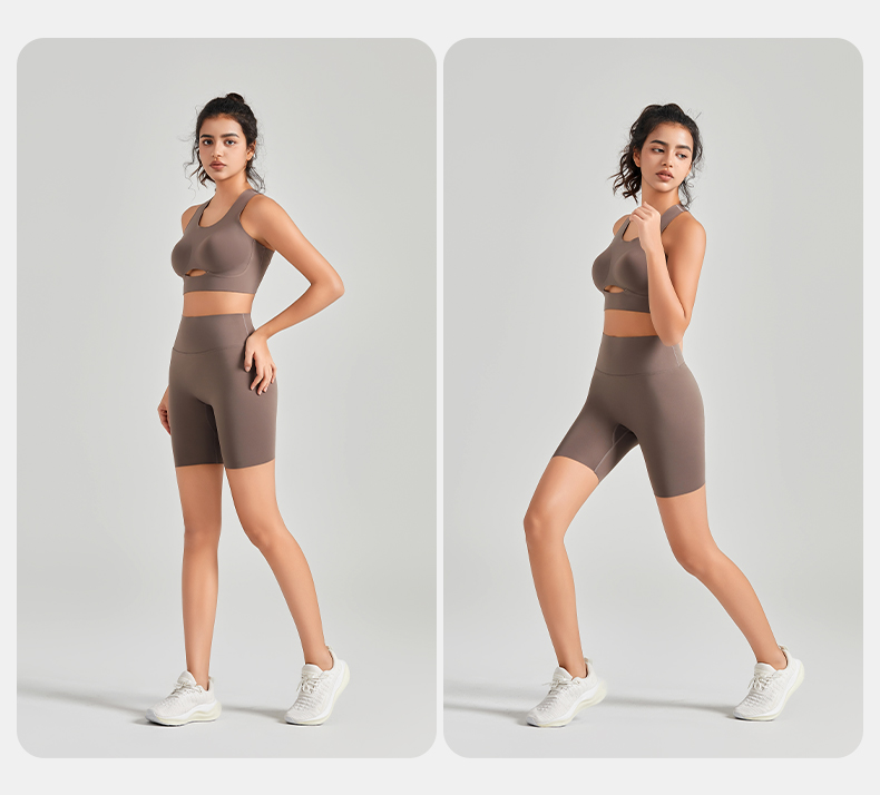 Women's Seamless Quick Dry Yoga Leggings Wireless Padded Workout Breathable Athletic Fitness Bralette for Gym Exercise