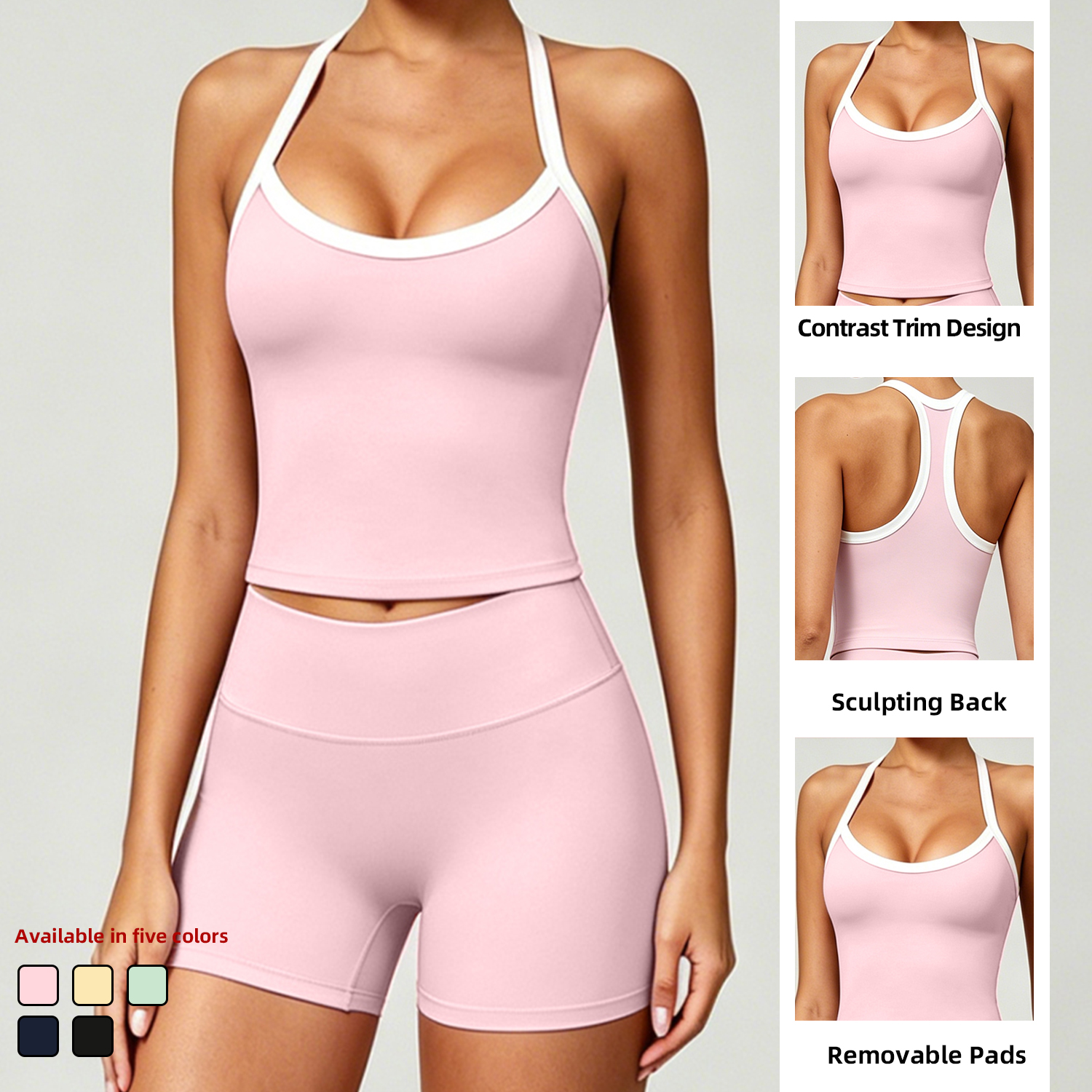 ABX6001 New Arrival Spandex Nylon Breathable Sports Wear Women Set Custom Bare Skin Mujer Activewear Sets Wholesale Yoga Set