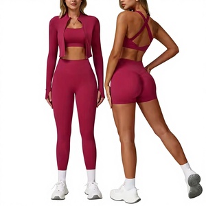 Women 4pcs Gym Workout Yoga Sportswear Sets