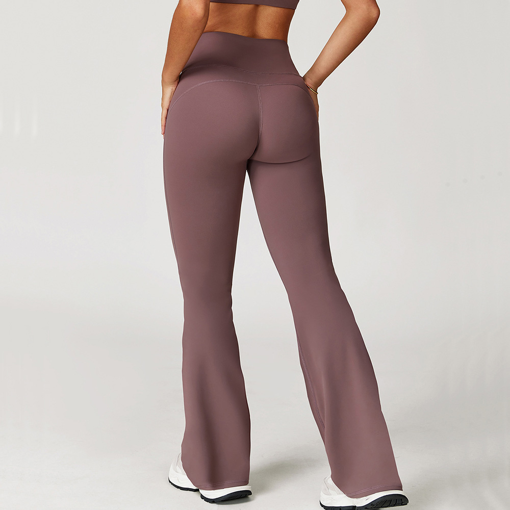 Wholesale Custom Logo Women Yoga Bell-Bottoms Sports Yoga Pants Gym Clothes Fitness Workout Wear Wide Leg Pants Flared Leggings