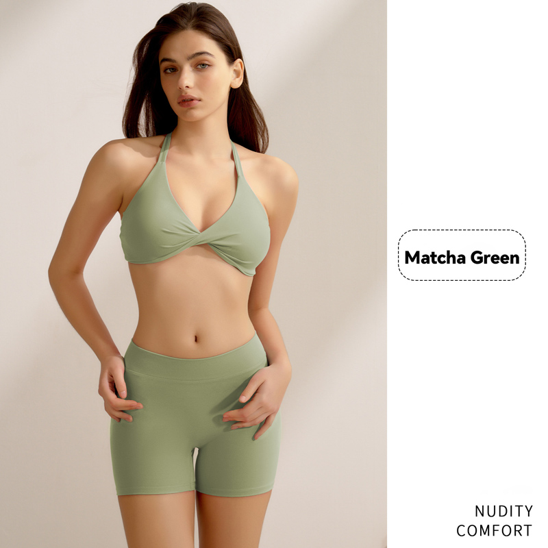 Wholesale Quick Drying Breathable Gym Clothing Sportswear Yoga Bra Quality Solid Color Backless Yoga Shorts Sets Plus Size