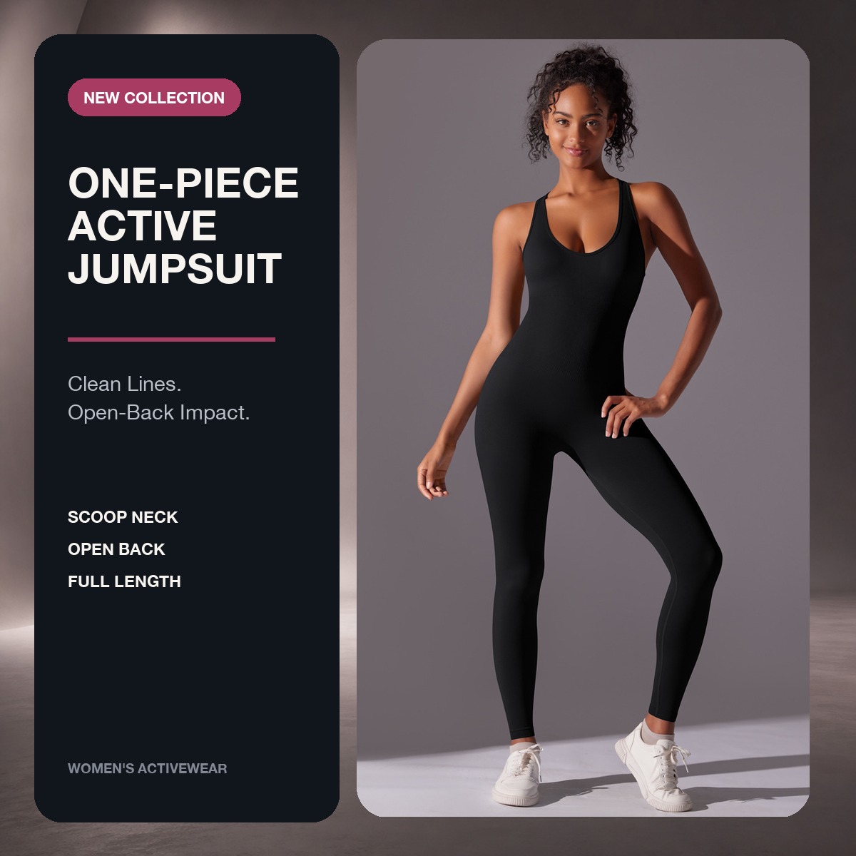 Nessaj OEM Women's Workout Jumpsuit One Piece Seamless Spandex/Nylon Bodysuit Breathable Quick Dry Backless Full Length