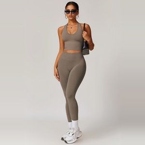 Seamless high compression racerback yoga sports bra