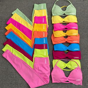 Womens Seamless Yoga Bra Shorts Set