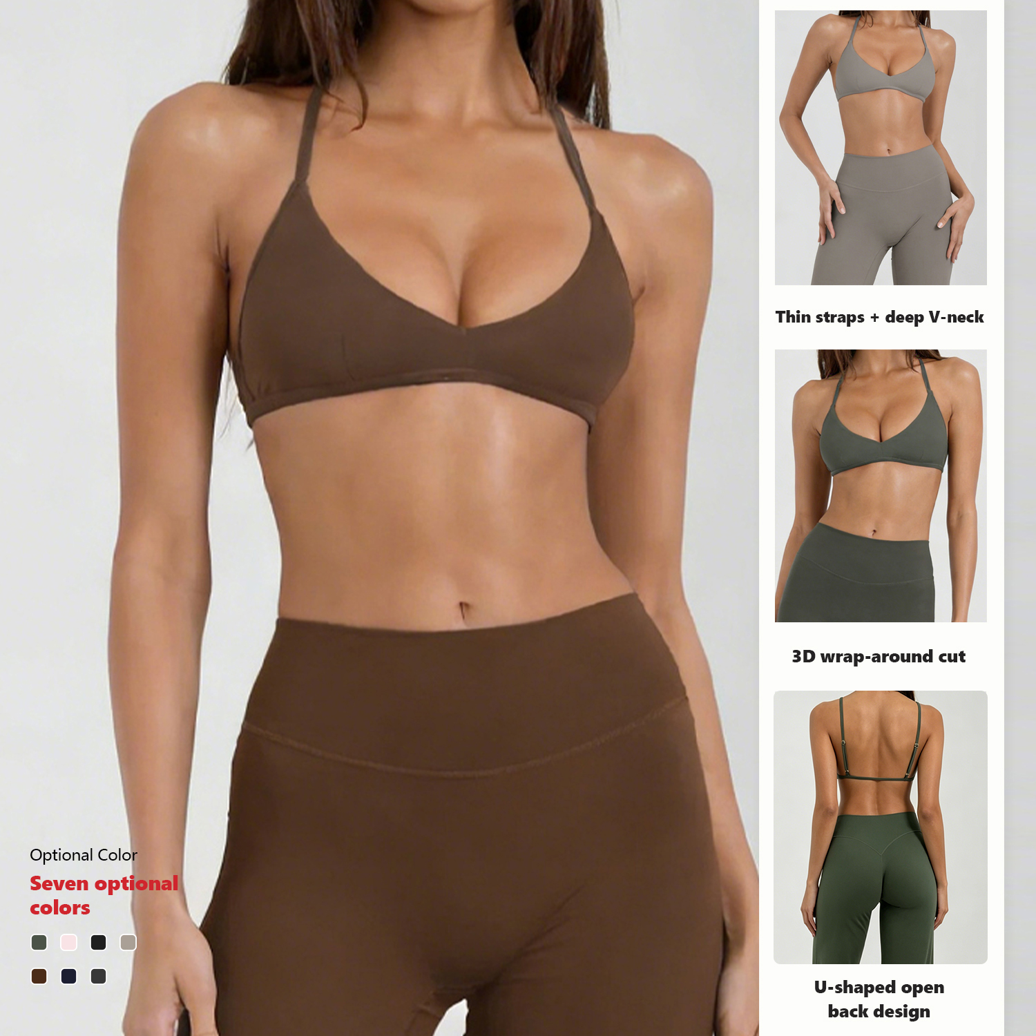 XW-AWX8002-3+ACK8002-1 Hot Sale Sports Gym Clothing Fitness Pilates Leggings with Bra Workout Outfit 2 Piece Athletic Wear Set