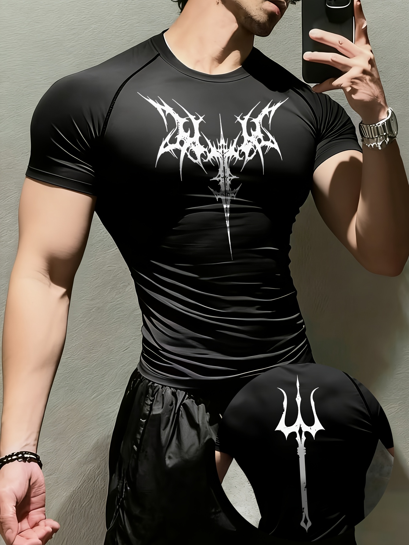 Custom Men's Lightweight Summer/Spring Outdoor Fitness Compression T-Shirt Quick Dry Breathable Sweat Wicking For Running Daily