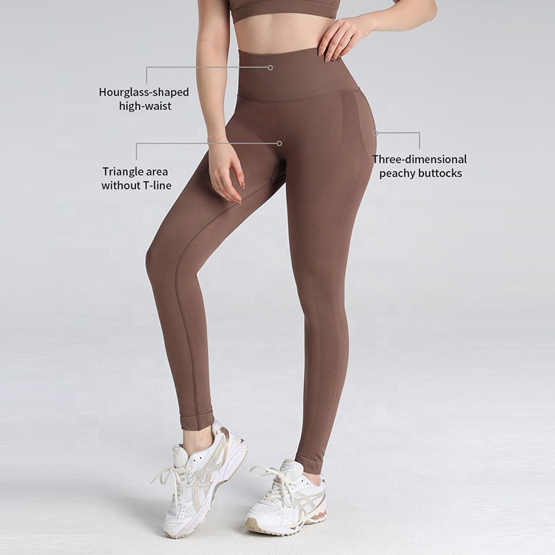 Custom Logo Spandex Sportswear Women High Waist Yoga Pants Gym Workout Tight Fitness Seamless Scrunch Butt Lift Yoga Leggings