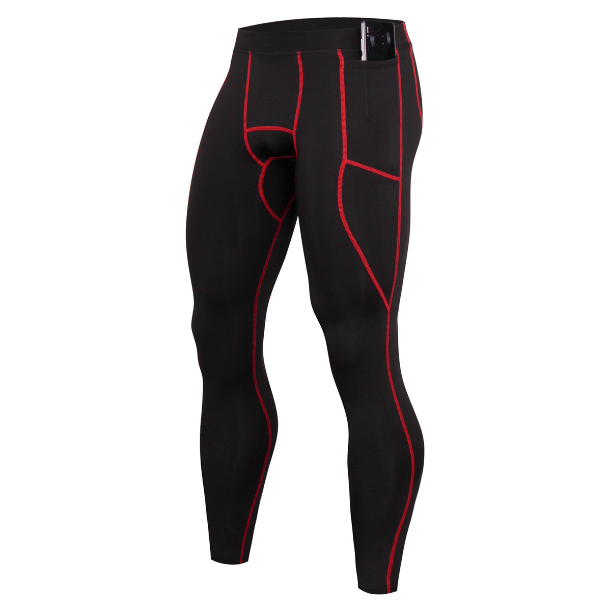 Men Gym Sport Wear Tights Running Pants Compression Quick Dry Leggings Detail 5