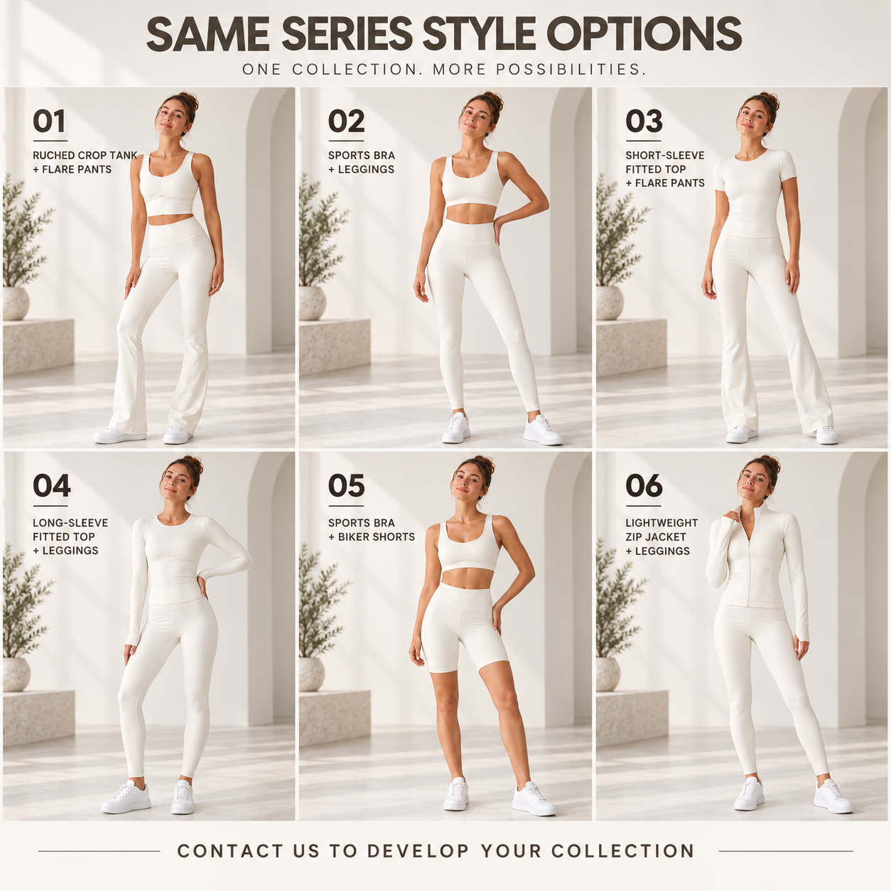 Custom Women Scoop Neck Ruched Tank Workout Set Sleeveless Crop Top High Waist Flared Leggings 2 Piece Yoga Activewear Set