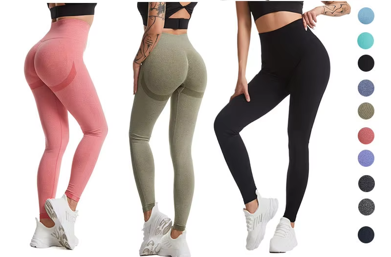 Wholesale High Quality Custom Logo Fitness Gym Tights No Front Line Seamless Soft High Waist Yoga Pants Leggings Women