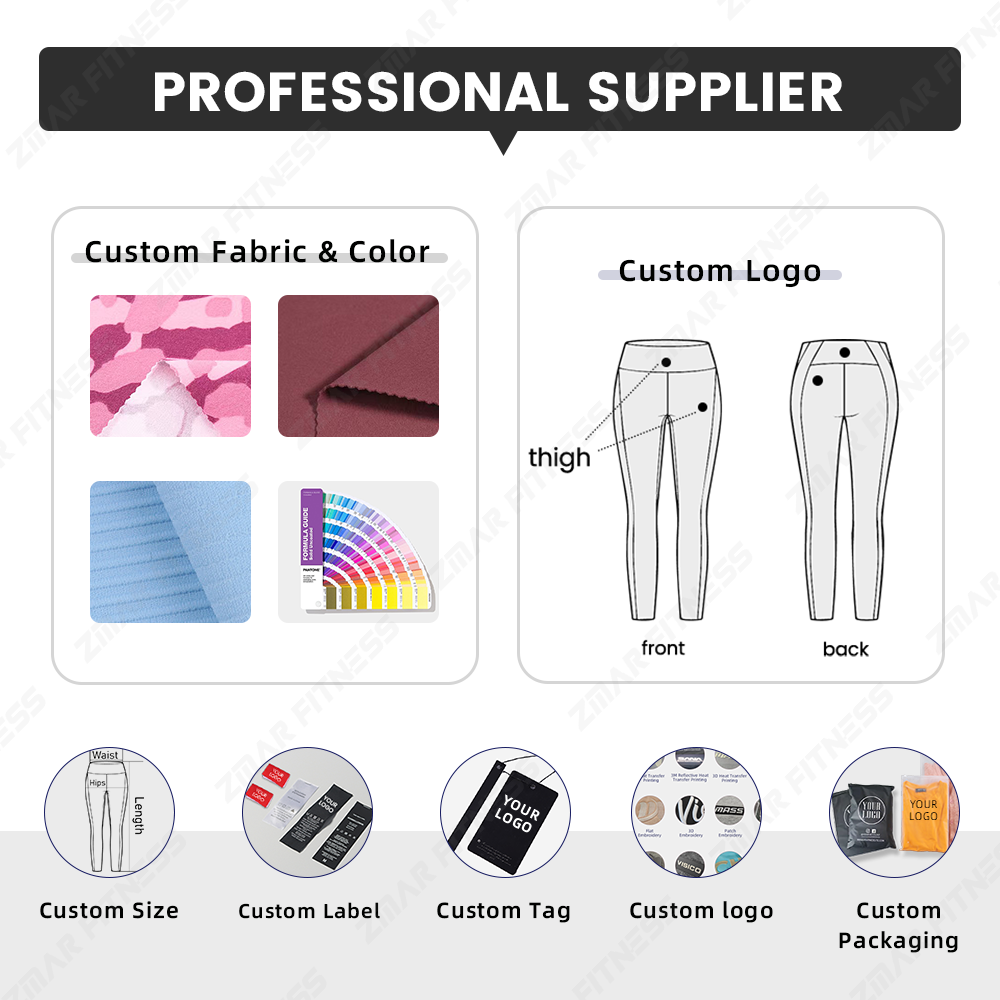 OEM Custom Logo Tummy Control Ribbed Seamless Leggings for Women