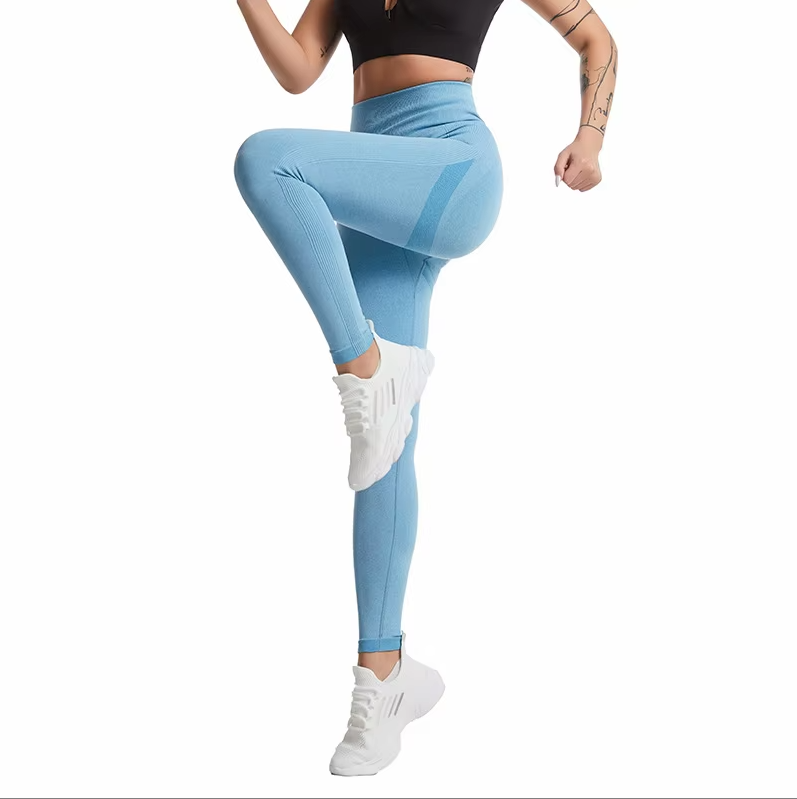 Wholesale High Quality Custom Logo Fitness Gym Tights No Front Line Seamless Soft High Waist Yoga Pants Leggings Women