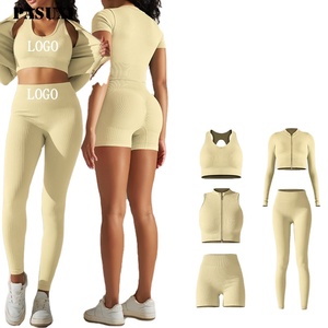 Seamless Ribbed Yoga Set 2 Piece Gym Wear