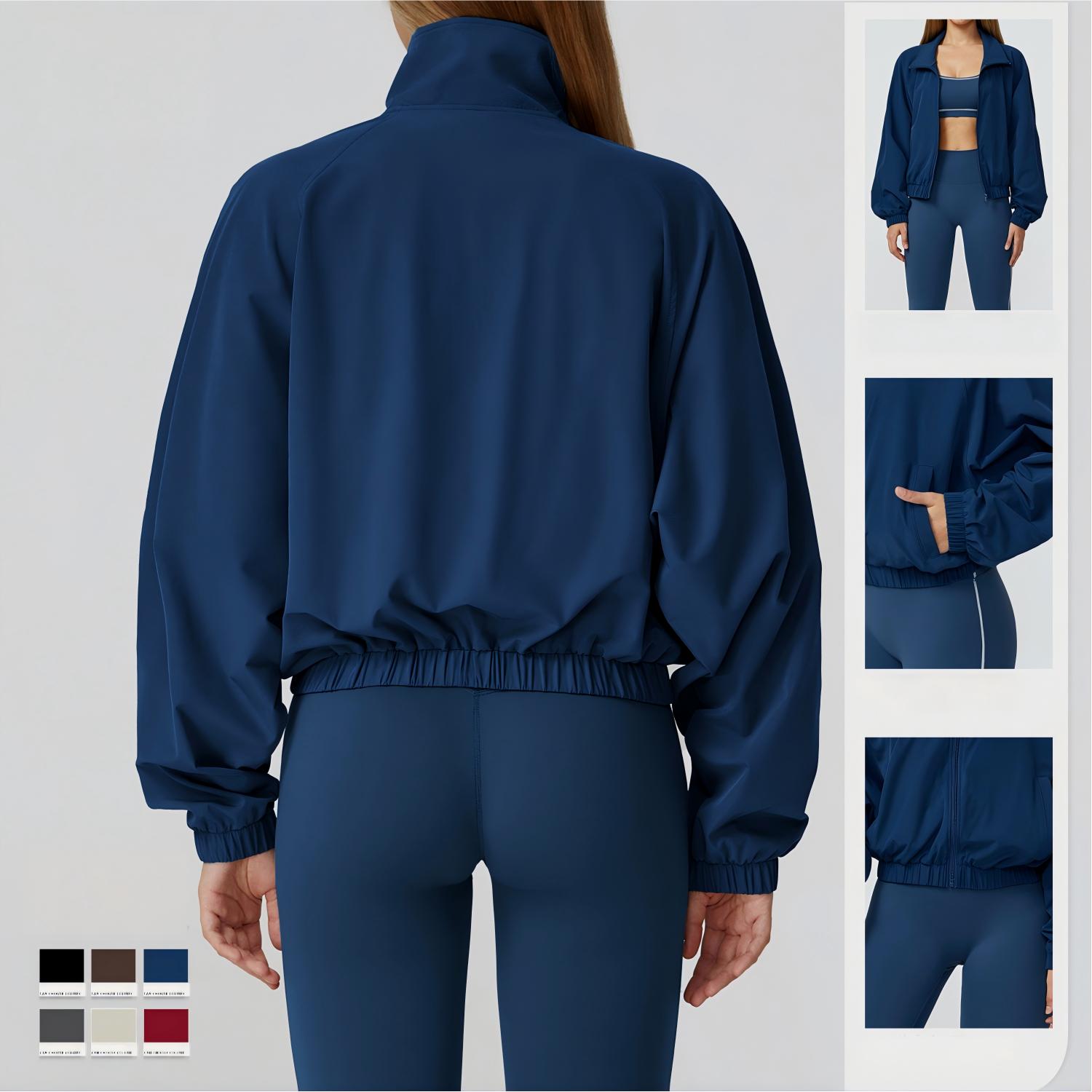 Eco Friendly Yoga Wear Quick Dry Yoga Jacket Full Zip Long Sleeve Active Top Wholesale Gym Workout Clothes for Women Custom Logo