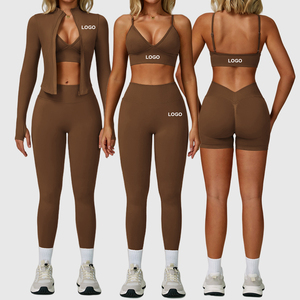 Wholesale Plus Size Seamless Jacket Leggings and Bra Sportswear