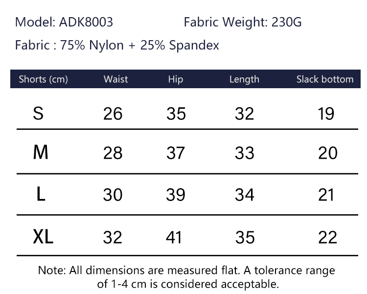 Size Chart Details