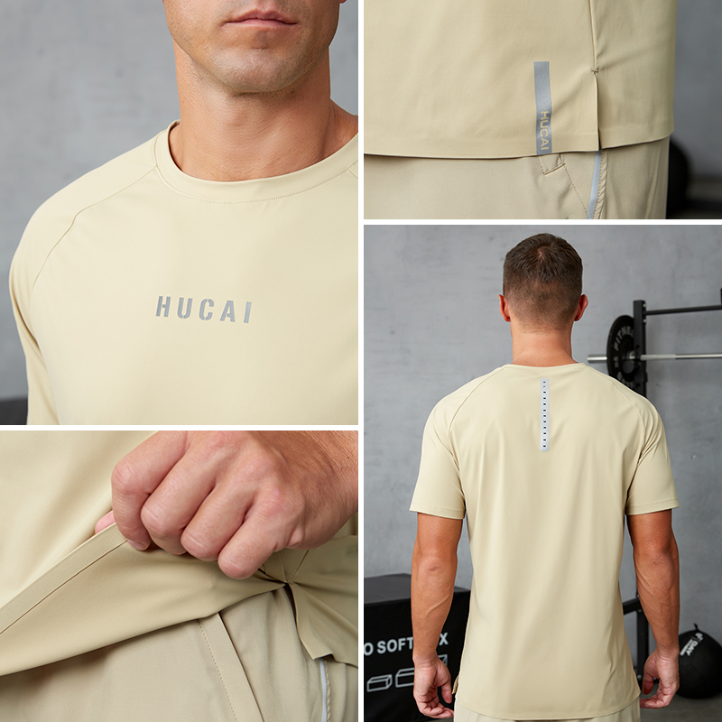 Custom Private Label Nylon Breathable Soft Bonded Hem Regular Workout Quick Dry Fit Leisure Top Fitness Running Gym t Shirt Men