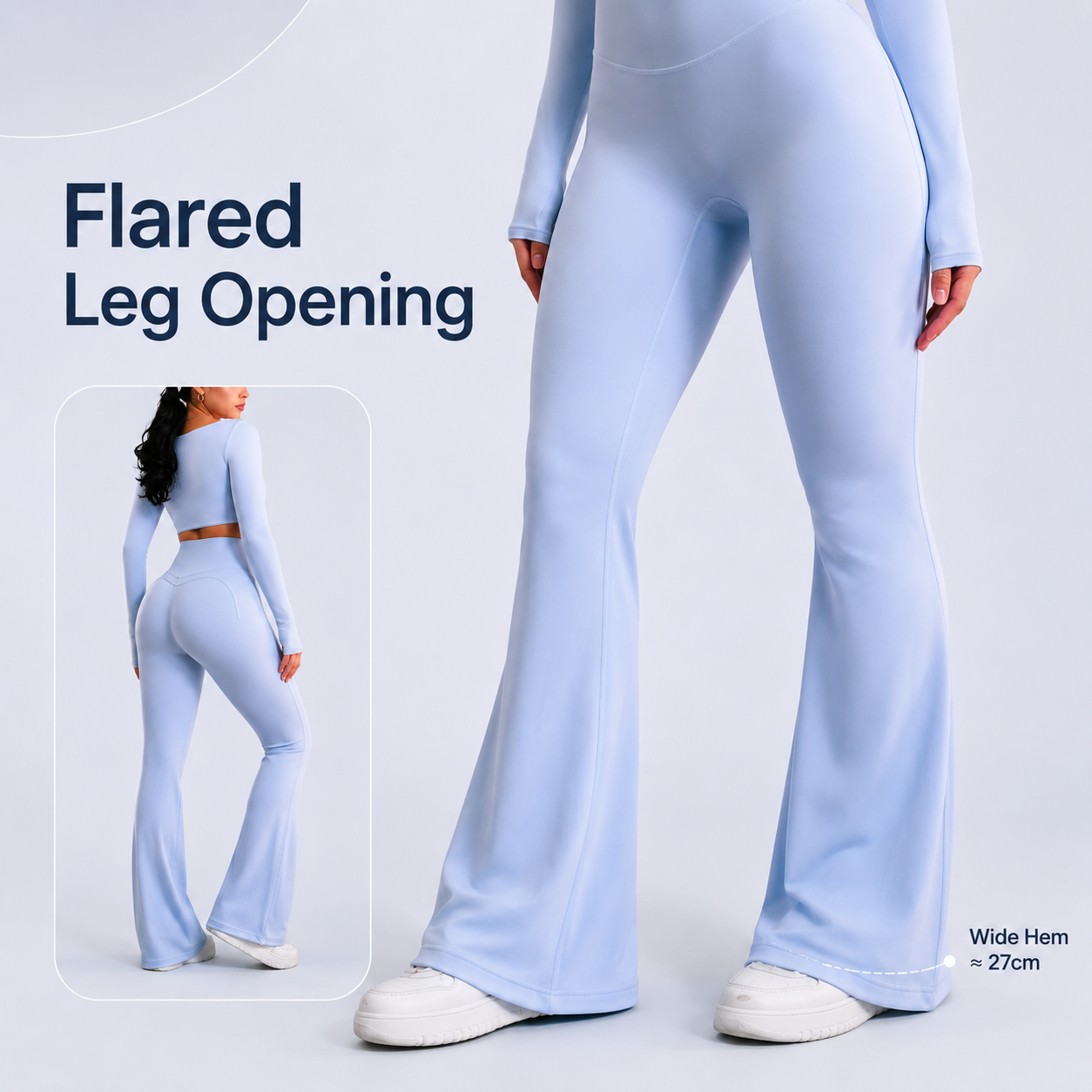 Custom 2-Piece High-Waisted Flared Activewear Sets For Women Pilates &amp; Yoga Workout Clothes