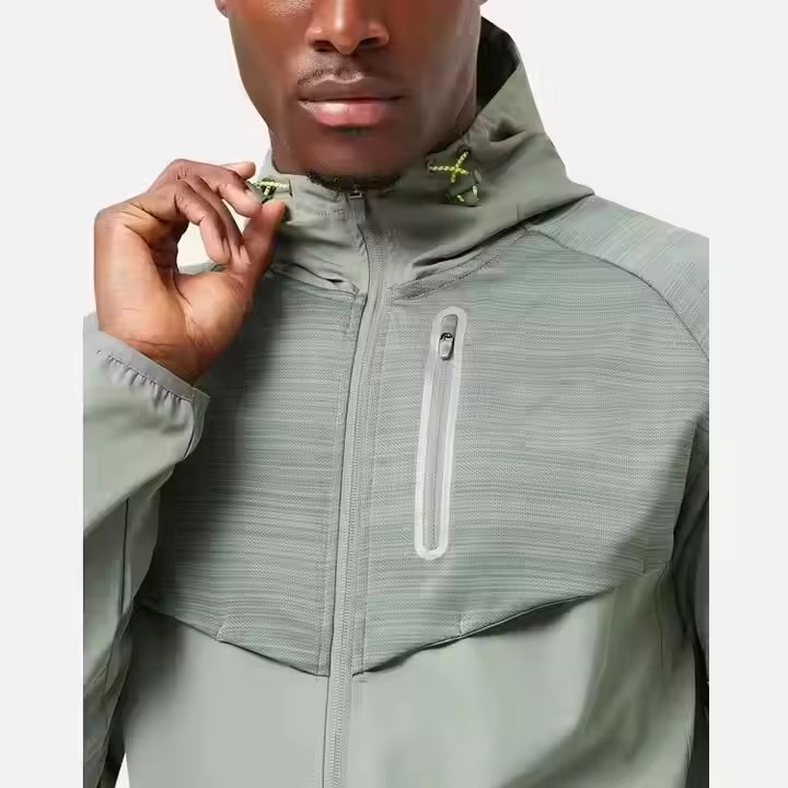 Custom Label Sportswear Set Mens Sports Suits Zip up Jacket Windbreaker Short Set Outdoor Gym Wear Hooded Tracksuits