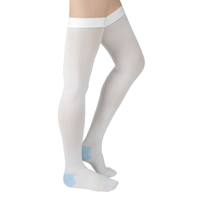 Mild Compression Seamless Pantyhose for Swelling Varicose Veins Nylon and Spandex Open Toe Pantyhose / Tights Black, Beige