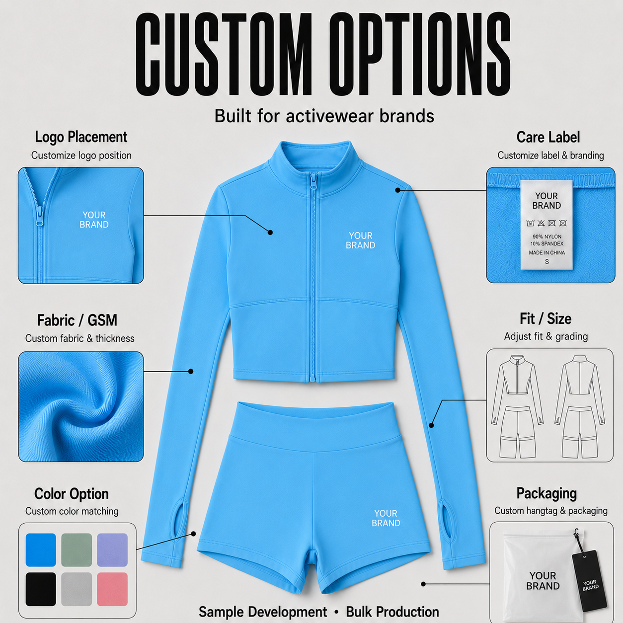 Custom Organic Cotton Full Zip Hoodie Set Buttery Soft Spandex Yoga Set Two-Way Zipper Thumbholes Tracksuit Factory OEM