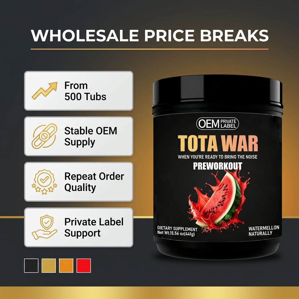 Bulk Pre Workout Powder Watermelon 441g Tub Wholesale Private Label Sports Nutrition OEM ODM