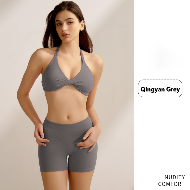 Wholesale Quick Drying Breathable Gym Clothing Sportswear Yoga Bra Quality Solid Color Backless Yoga Shorts Sets Plus Size