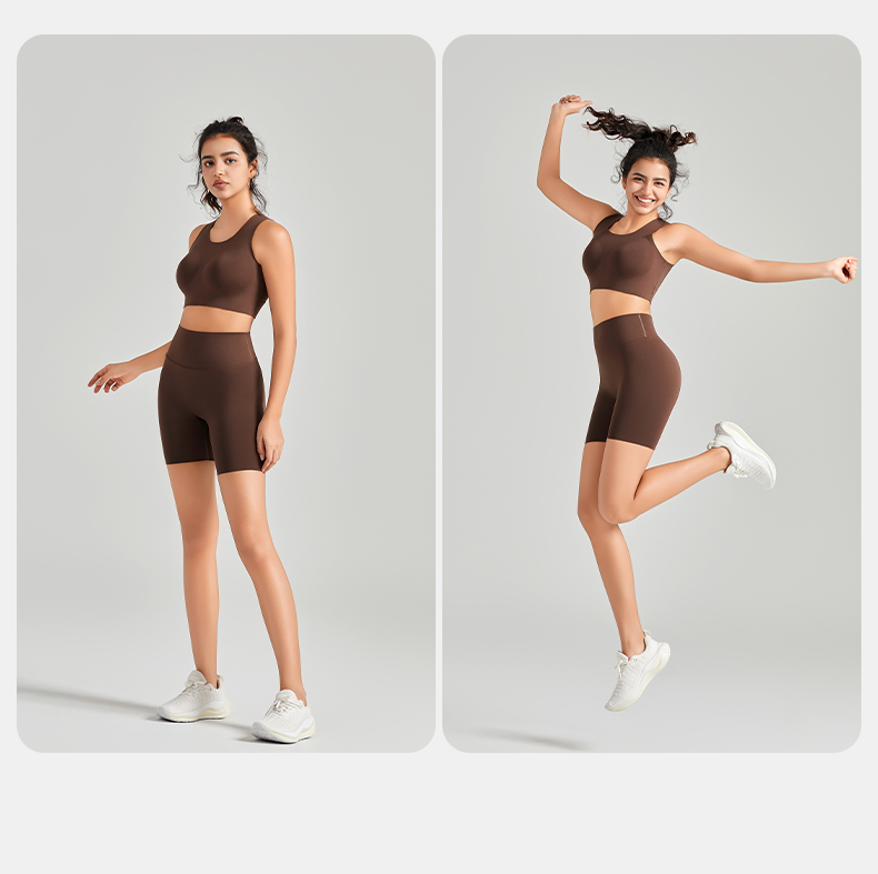 Women's Seamless Quick Dry Yoga Leggings Wireless Padded Workout Breathable Athletic Fitness Bralette for Gym Exercise