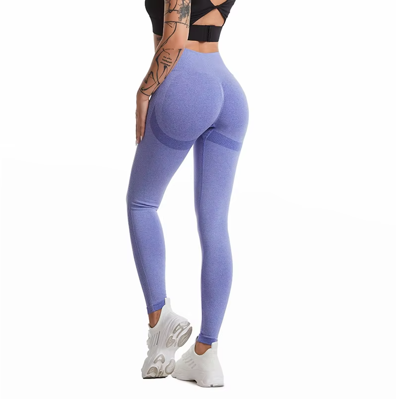 Wholesale High Quality Custom Logo Fitness Gym Tights No Front Line Seamless Soft High Waist Yoga Pants Leggings Women