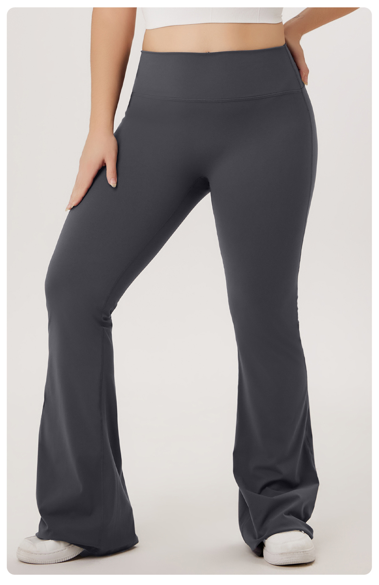 Wholesale Plus Size High Waist Solid Yoga Leggings Breathable Quick Drying Slim Fit Gym Workout Flared Pants for Women