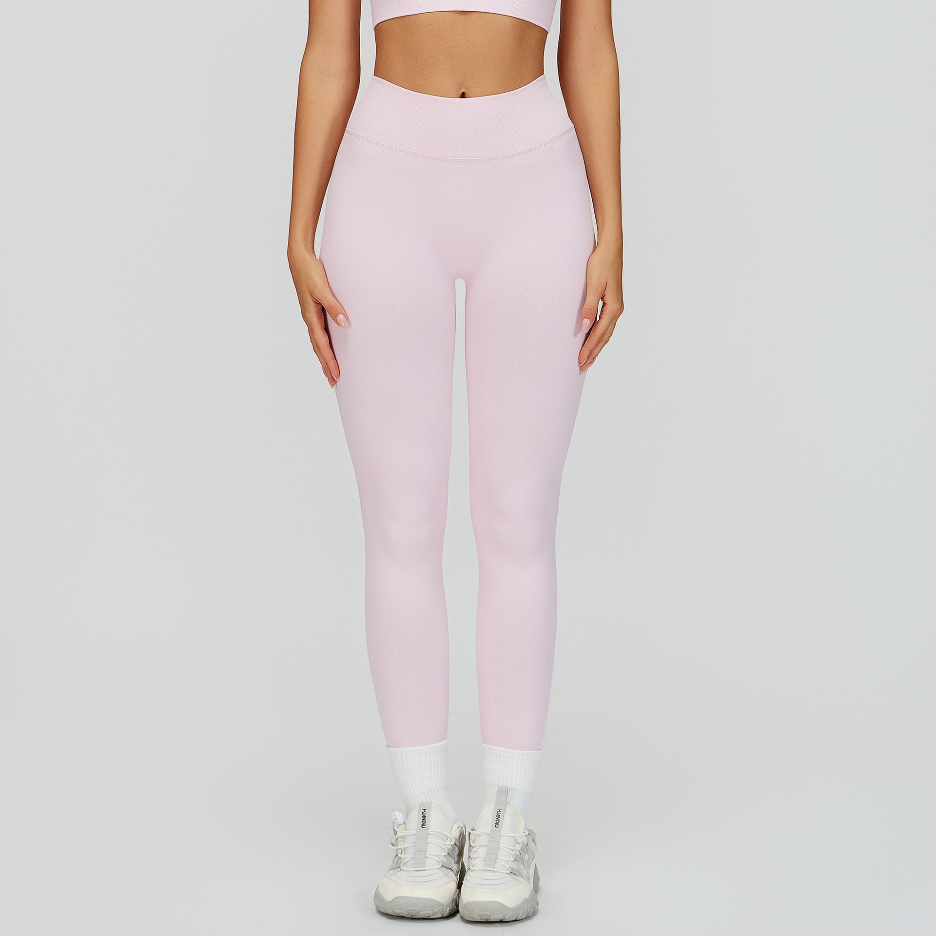 Custom Women Seamless V Back Yoga Leggings Wholesale Supplier Peach Butt Lifting Slim Fit Quick Dry Sports Workout Pants