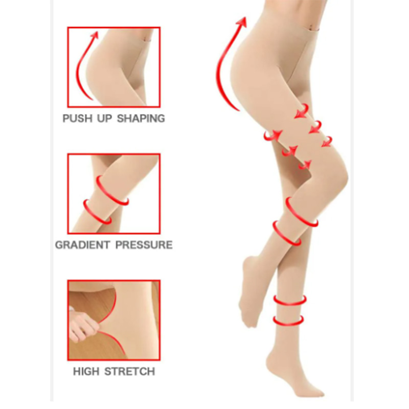Customized 30-40mmhg Closed Toe Seamless Pantyhose Unisex Tights Stockings Women Sheer Pantyhose for Varicose Veins