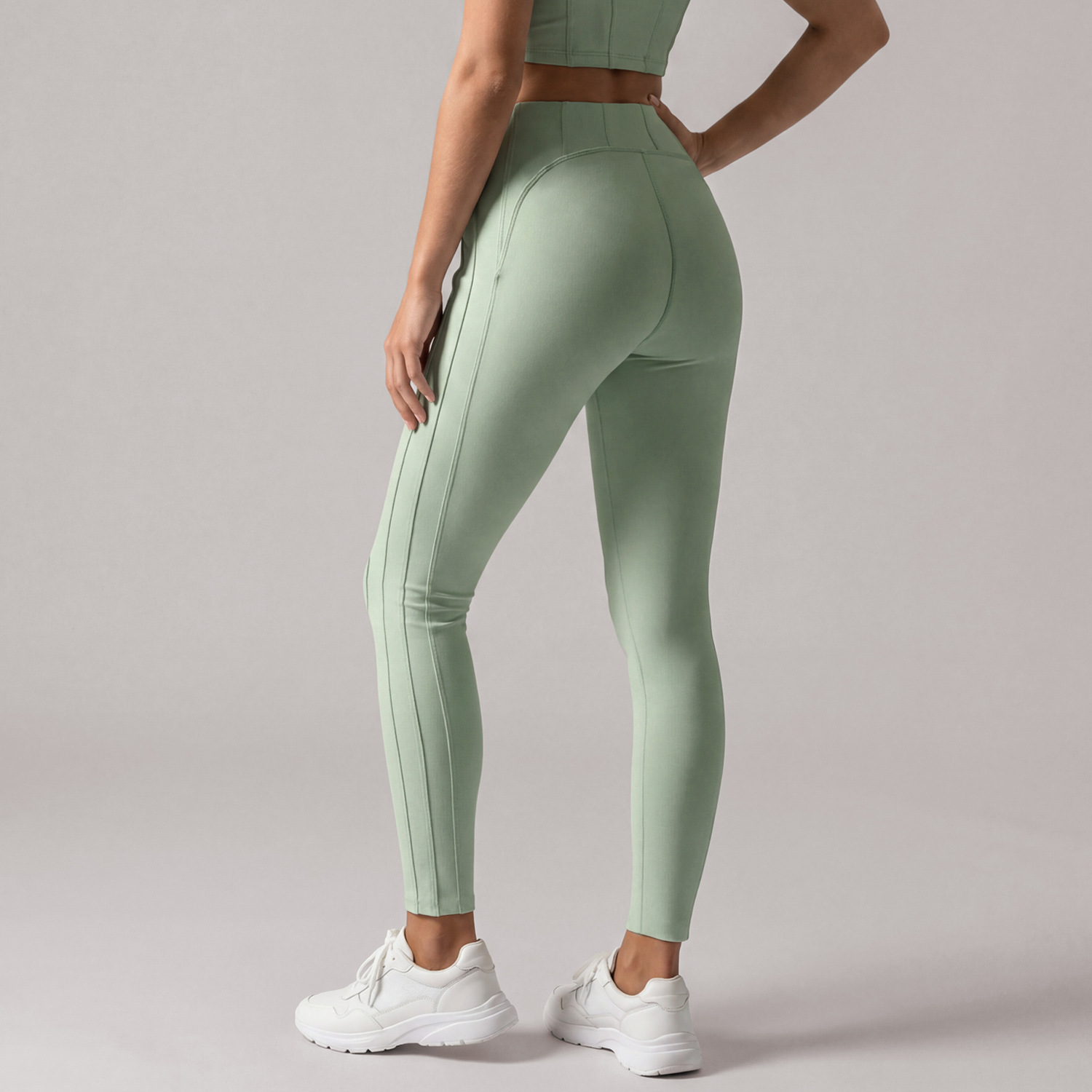 Wholesale Supplier Women High Waist Seam Stitch Yoga Leggings Naked Feel Butt Lifting Tight Fitness Pants for Gym Running