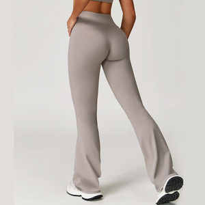 Wholesale Custom Logo Women Yoga Bell-Bottoms Sports Yoga Pants Gym Clothes