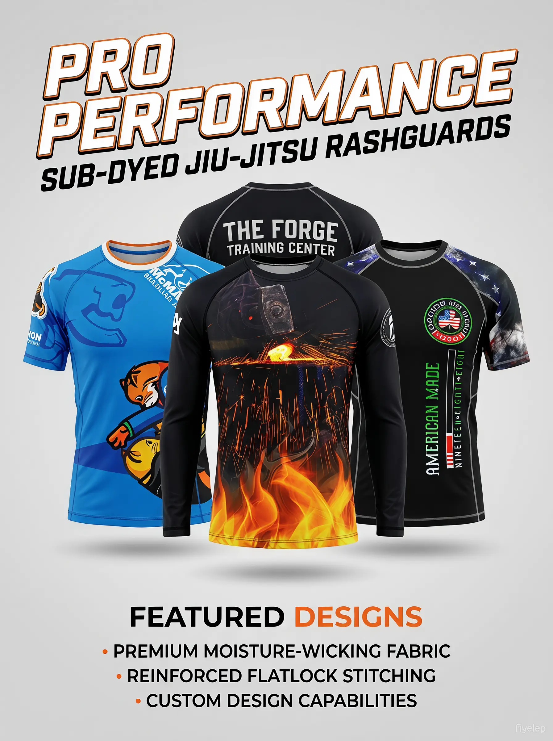 Custom Rashguard BJJ 4 Way Stretch Flatlock Stitched Silicone Waistband Sublimated Bjj Rashguard Long Sleeve Factory Supply
