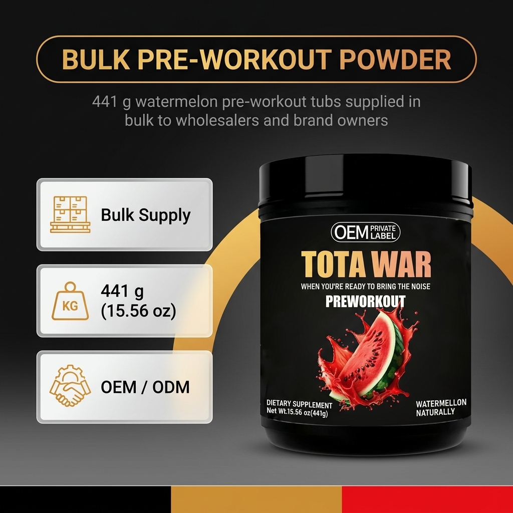 Bulk Pre Workout Powder Watermelon 441g Tub Wholesale Private Label Sports Nutrition OEM ODM