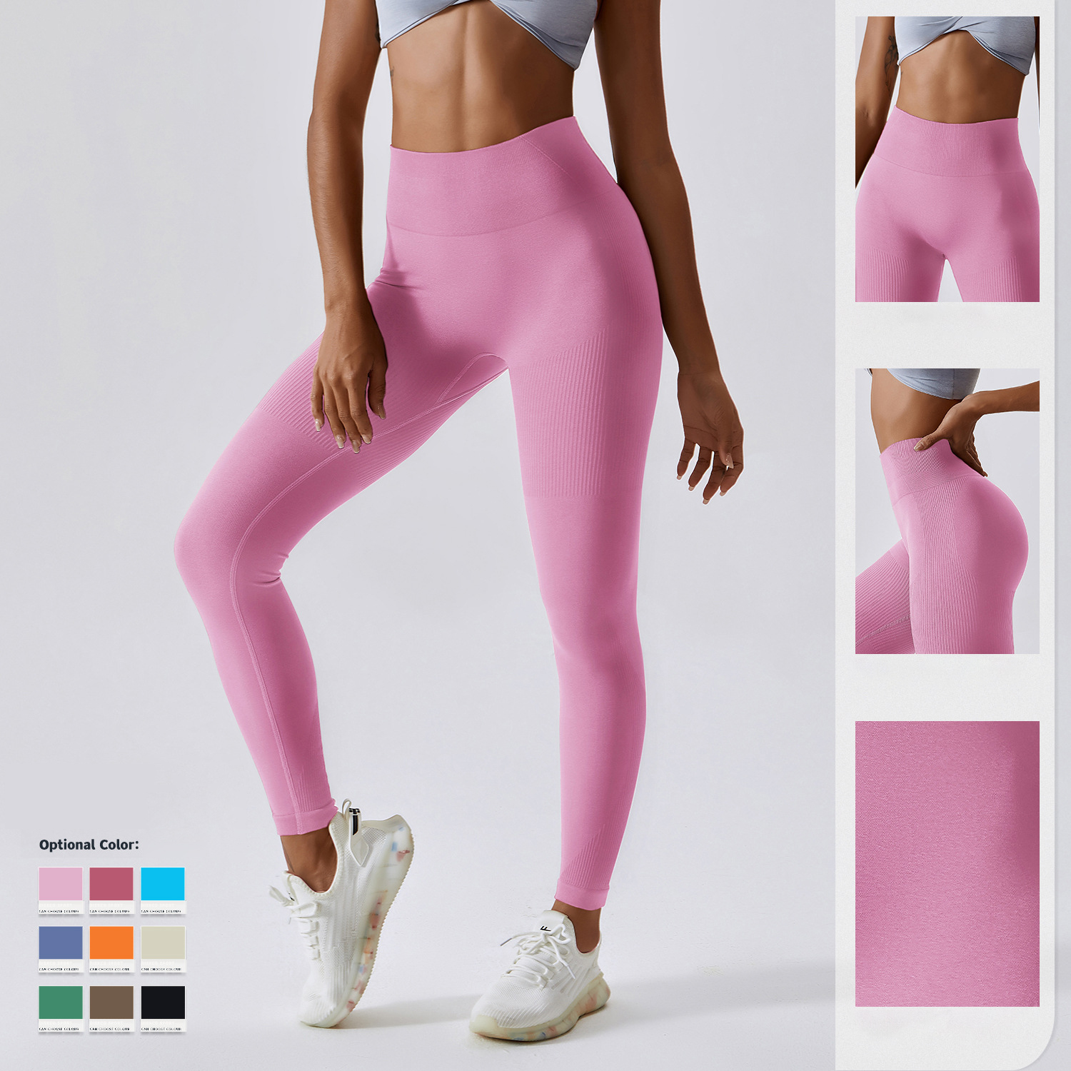Custom Seamless Workout Yoga Fitness Butt Lifting Tights High Waisted Gym Leggings for Women