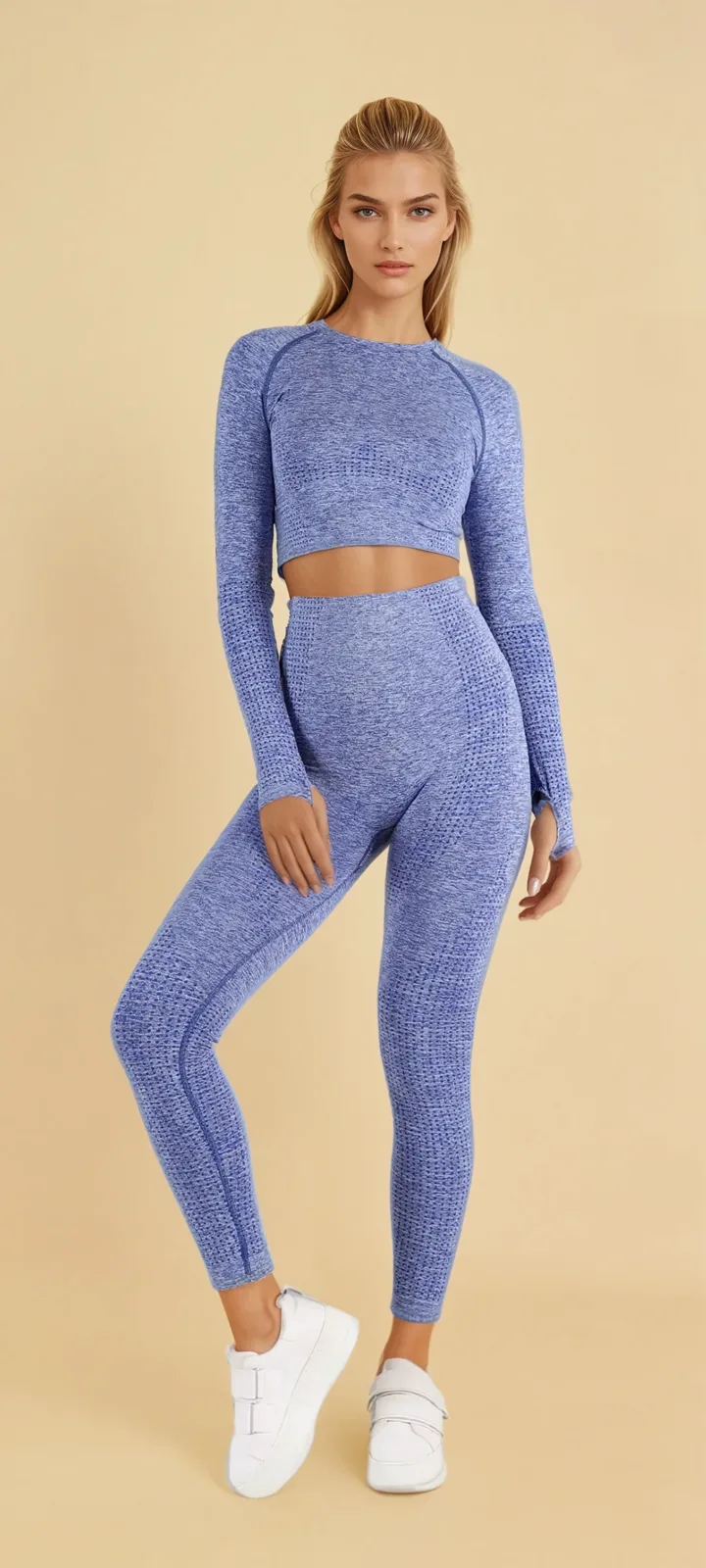 Deep violet compressive custom seamless tights for private label brands