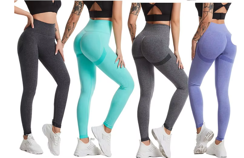 Wholesale High Quality Custom Logo Fitness Gym Tights No Front Line Seamless Soft High Waist Yoga Pants Leggings Women