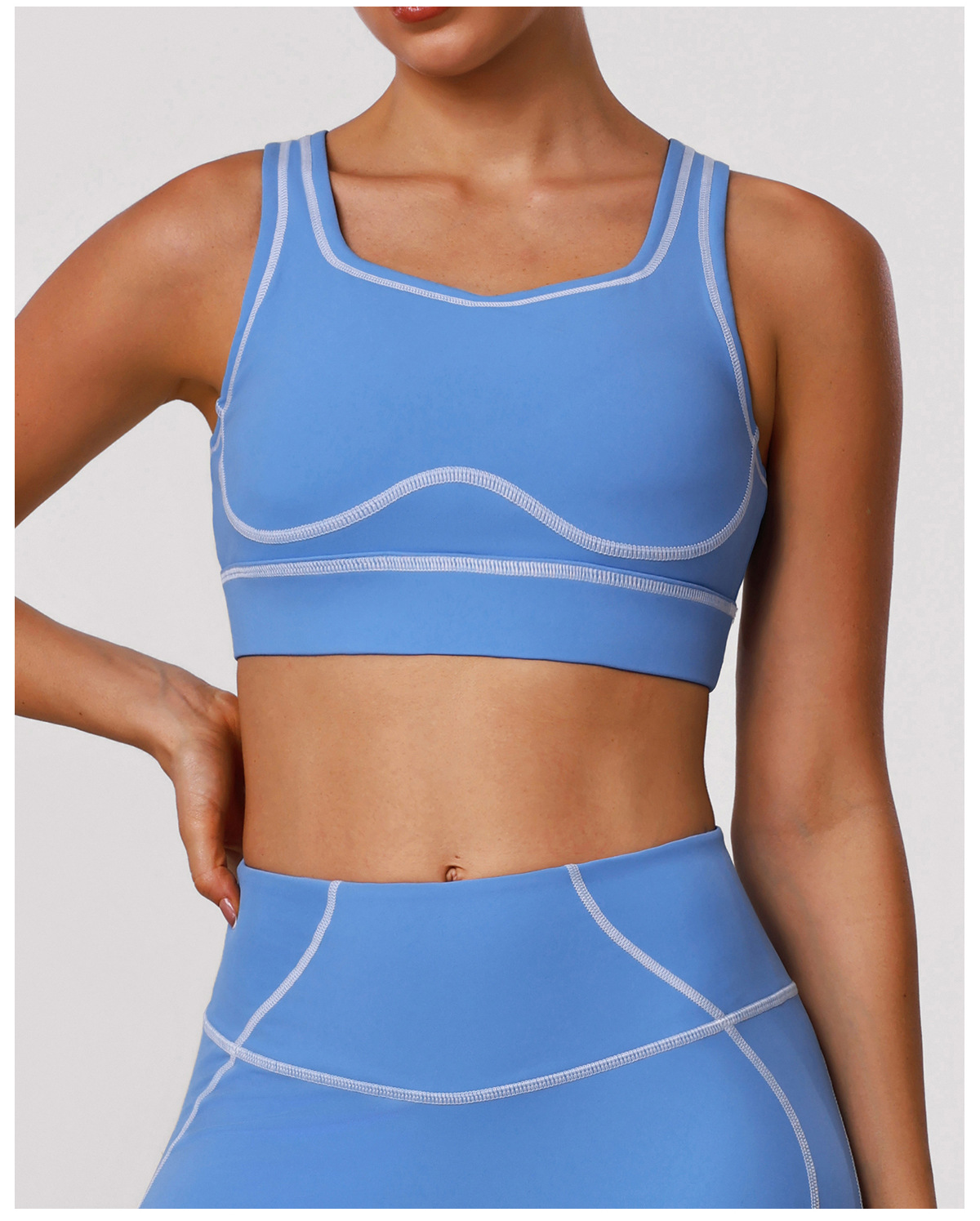 Women Color Block Sport Yoga Gym Running Workout Fitness Padded Bras High Impact Support Activewear Tank Crop Top Sports Bra